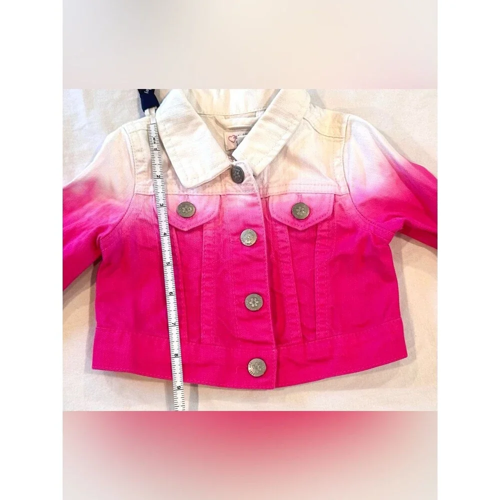 The Children’s Place hot pink and white ombré jean jacket size 9-12M